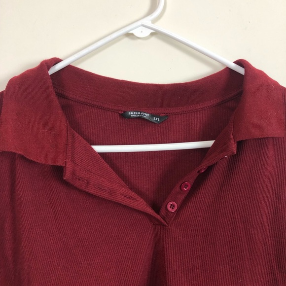 Shein Curve Cropped Button Up Sweater Top - Picture 2 of 4